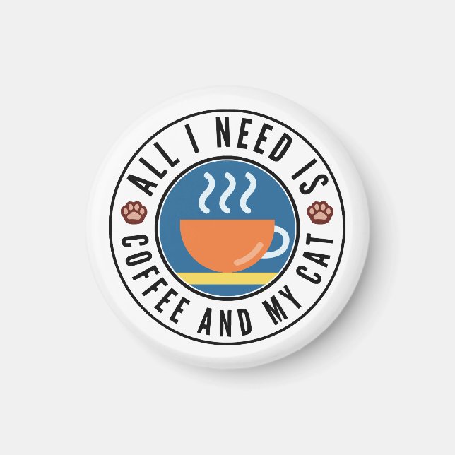 Imã Só Preciso De Café E Meu Gato (Frente)
