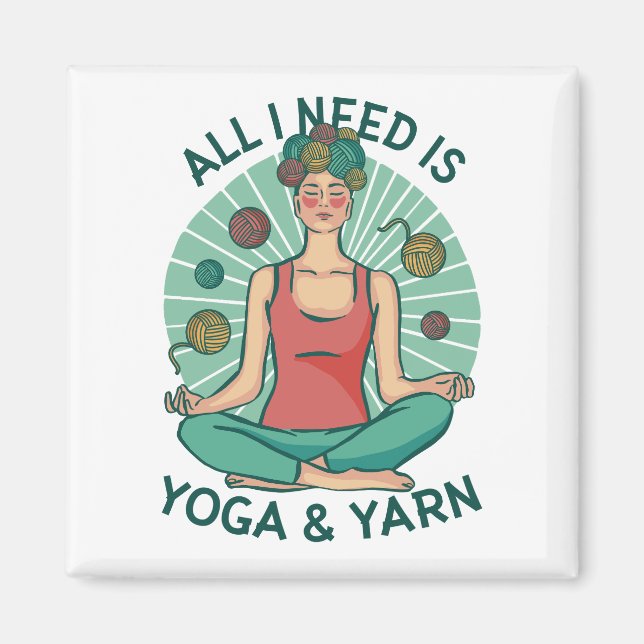 Imã Só preciso de Yoga e Yarne Phrase (Frente)