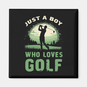 Imã Só um rapaz que ama o Golf Club Golfer Golfing Kid
