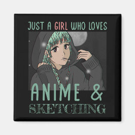 Imã Só uma garota que ama animação e esboço