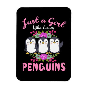 Ímã Só Uma Menina Que Ama Pinguins Dando Pinguins Às