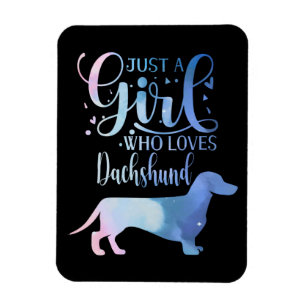 Ímã Só Uma Menina Que Ama Um Cachorro Dachshund Sobre