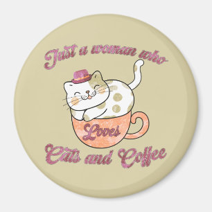 Imã Só uma mulher que ama gatos e café
