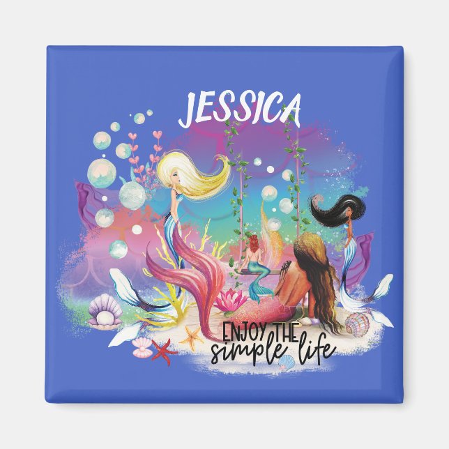 Imã Sob O Mar De Turquesa Roxa Do Oceano Sereia (Frente)