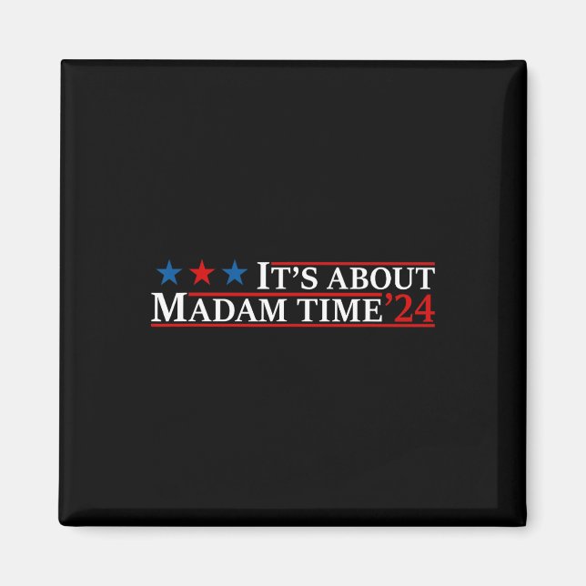 Imã Sobre Madam Time Harris 2024 Kamala Chilless Cat (Frente)