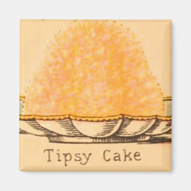 Imã Sobremesa Vintage Imagem da ilustração do bolo Tip (Frente)