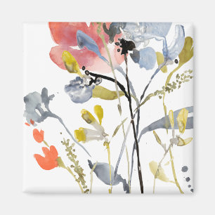 Imã Sobreposição de Flor - Flores de Pastel de Aquar