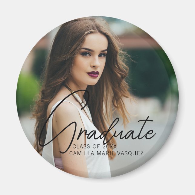 Imã Sobreposição de Script Manuscrito de Foto para Gra (Frente)