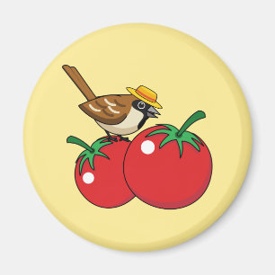 Imã Sobreposição Orgânica Comendo Tomate Vermelho
