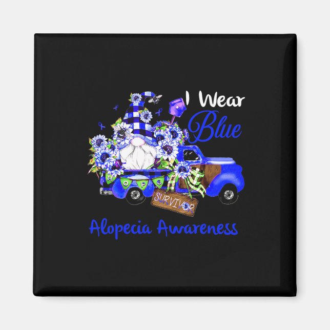 Imã Sobrevivência do Gnomo Flor Alopecia Consciência (Frente)