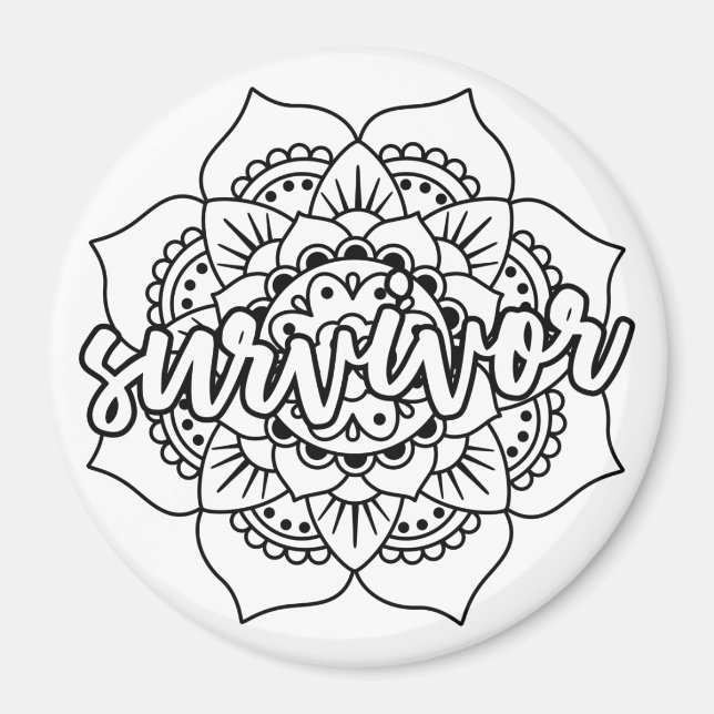Imã Sobrevivente de câncer Mandala (Frente)