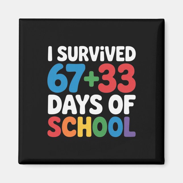 Imã Sobrevivi 67+33 Dias De Escola Matemática do 100º  (Frente)