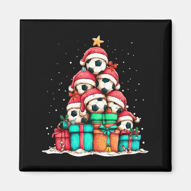 Imã Soccer Ball Player Le Christmas Tree Xmas Long Sle (Frente)