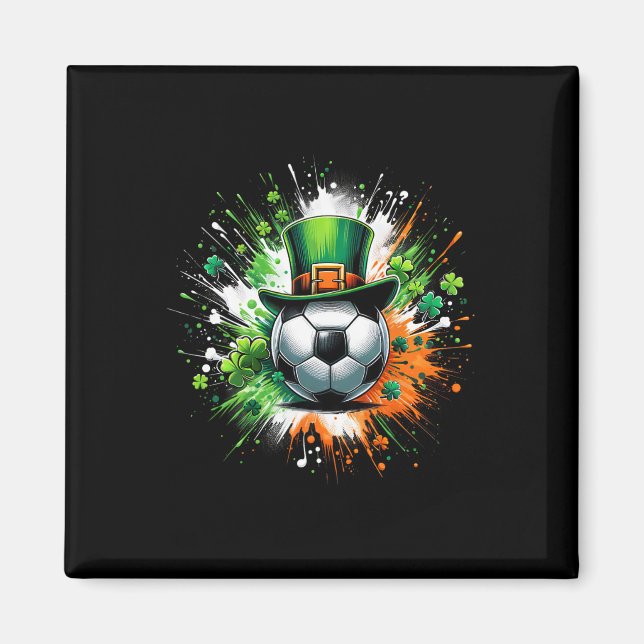 Imã Soccer Byll Leprechaun Hat Irish Shamrock Patricks (Frente)