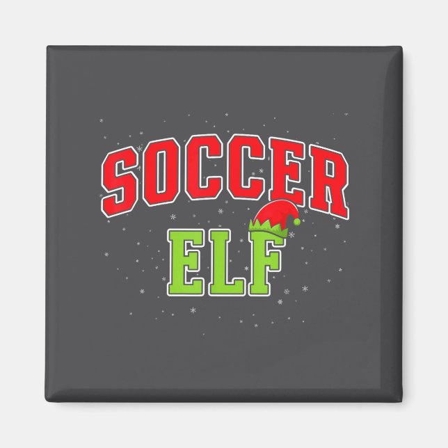 Imã Soccer Elf Christmas Family Matching Group Xmas  (Frente)
