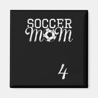 Imã Soccer Mom Jersey Number 4 Favorite Player #4 Team