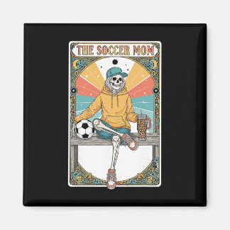 Imã Soccer Mom Tarot Card Skeleton Coffee Byll Sidelin