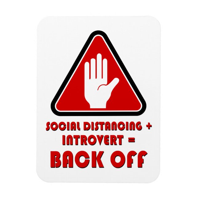 Ímã Social Distancing and Introvert, Back Off (Vertical)