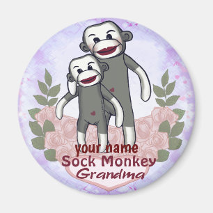 Imã Sock Monkey Avó