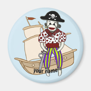 Imã Sock Monkey Pirate