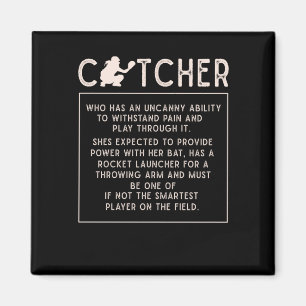 Imã Sofball Catcher Girl Engraçada Humor Jogador de B