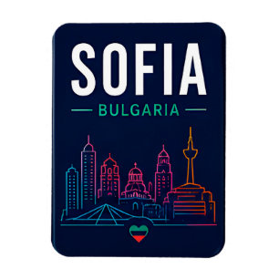 Ímã 🧲 Sofia Bulgária Moderno Horizonte Viagem Lembran
