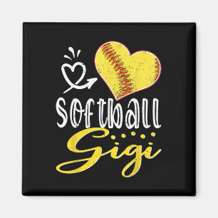 Imã Softball Coração Softball Gigi Família Combinando 