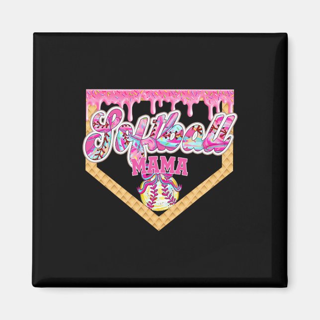 Imã Softball Mama Drip Softball Sorvete Drip Softbal (Frente)