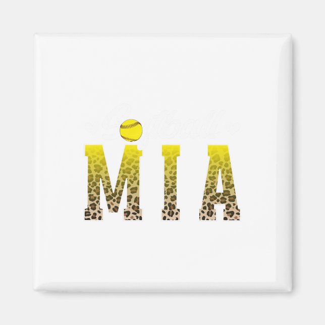Imã Softball Mia Leopard Grandma Mia Of A Softball Pla (Frente)
