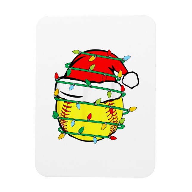 Ímã Softbol de Natal  (Vertical)