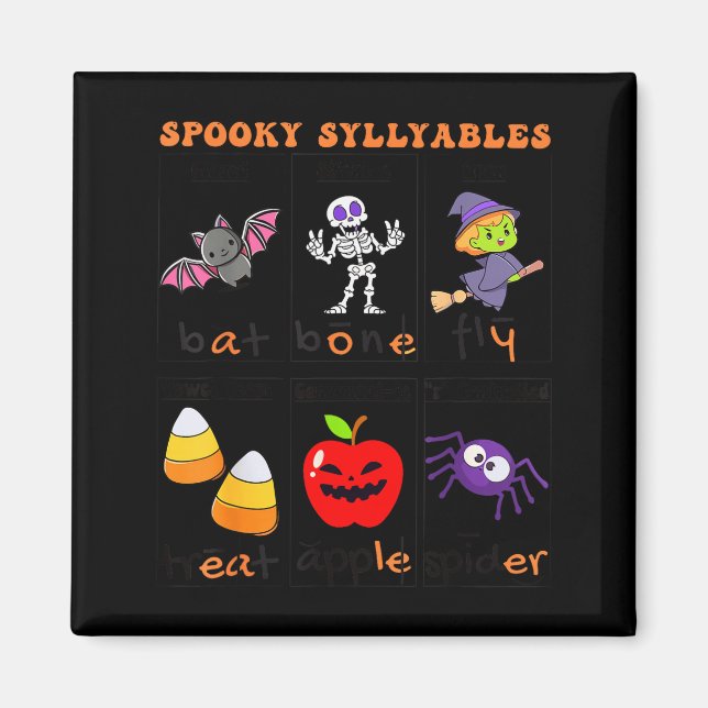 Imã Soky Syllables Teacher Funny Halloween Educational (Frente)