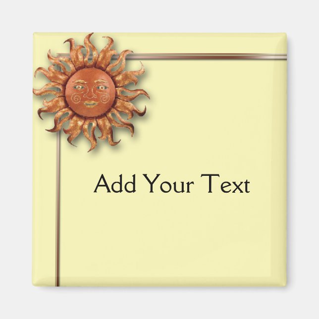 Imã Sol de Bronze em Fundo de Creme (Frente)