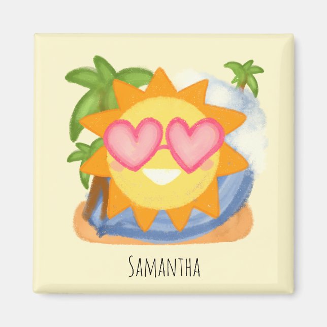 Imã Sol de Férias de Relaxamento de Verão (Frente)