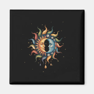 Imã Sol e Lua Celestial Boho Místico Hippie 90s _2
