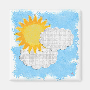 Imã Sol e Nuvens Animados