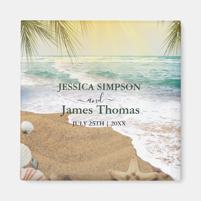 Imã Sol Elegante E Praia Do Oceano Azul (Frente)