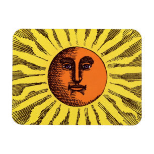 Ímã Sol Hippie Feliz Sorridente Amarelo Celestial Vint