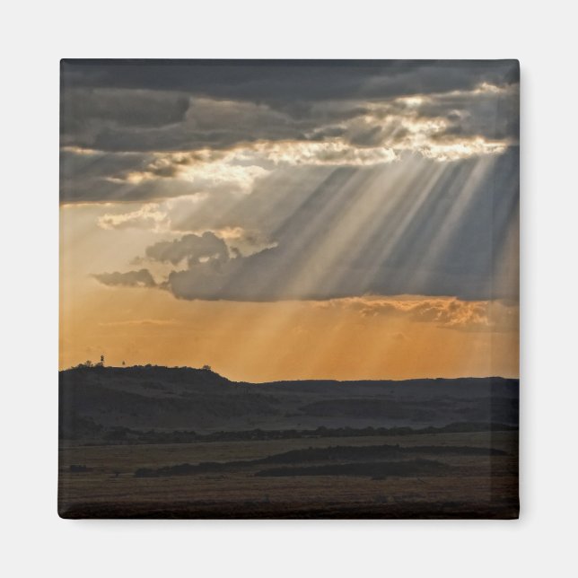Imã Sol se pondo no Masai Mara. (Frente)