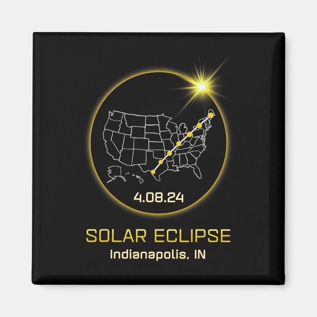 Imã Solar Eclipse 2024 Indianápolis Em Indiana Totalit (Frente)