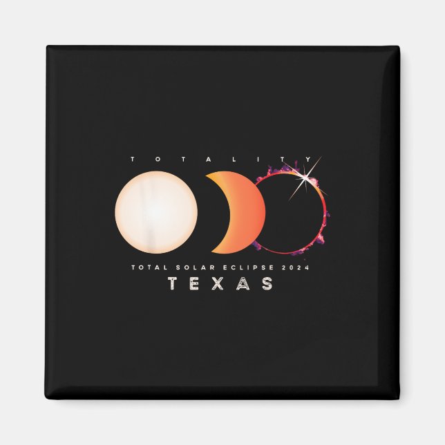 Imã Solar Eclipse 2024 Texas Total Eclipse America Gra (Frente)