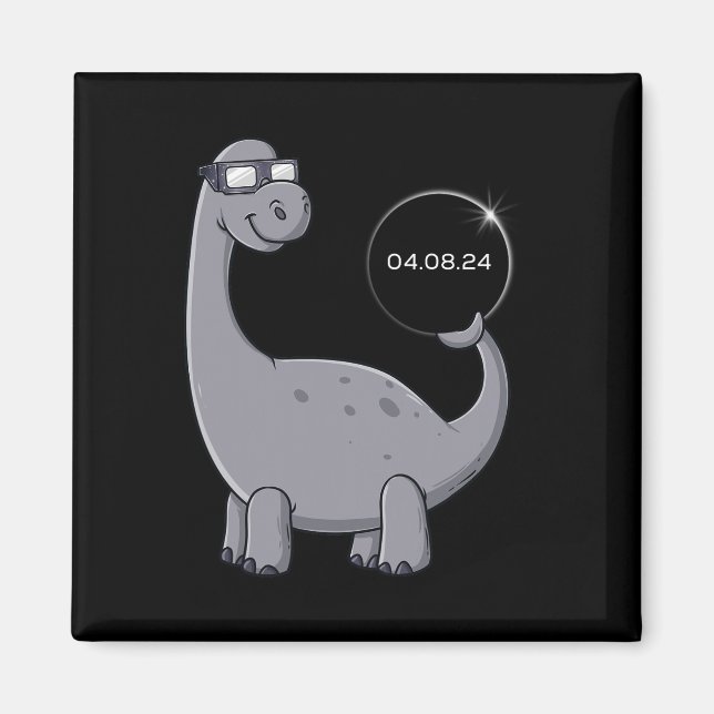 Imã Solar Eclipse Dino 04.08.2024 Diversão Toddler Boy (Frente)