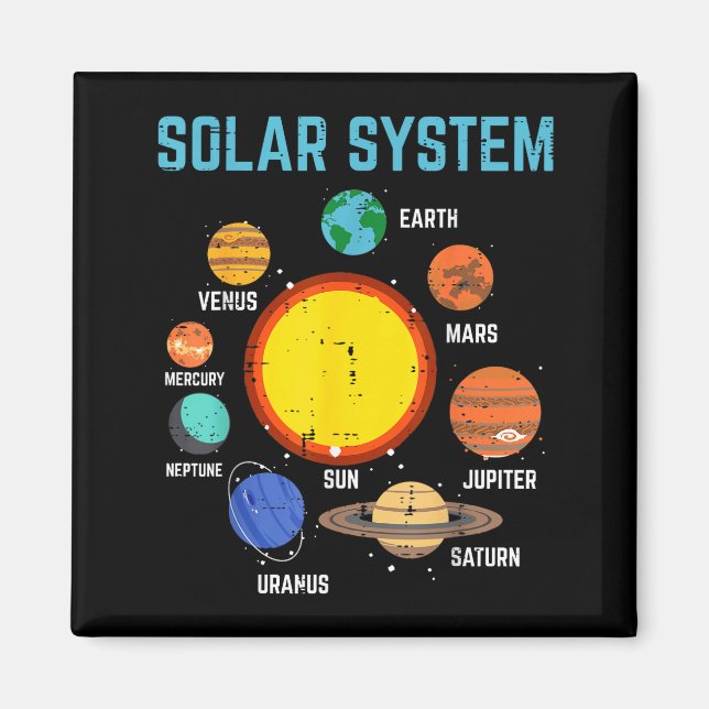 Imã Solar System Sun Planets Galaxy Astronomy Men Wome (Frente)