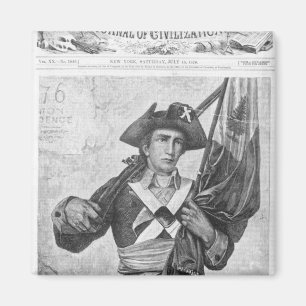 Imã Soldado continental segurando uma bandeira de mosq