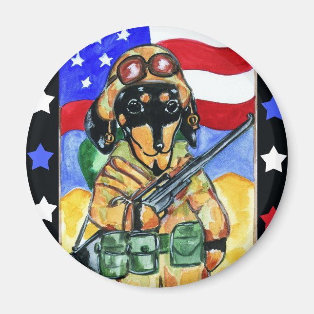 Imã Soldado Dachshund (Frente)