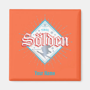 Imã Solden Tirol Retro Skier Vintage Ski Holiday
