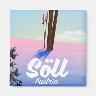 Imã Söll, poster de viagens de Esqui da Áustria