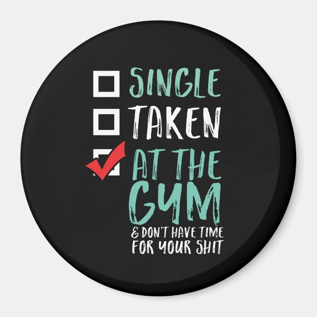 Imã Solteiro Engraçado De Malhação Na Academia (Frente)