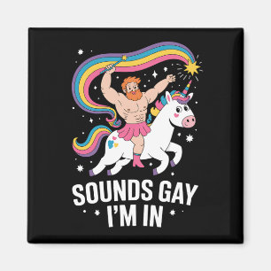 Imã Som Gay Estou Em Homem Vestindo Saia Unicórnio LGB