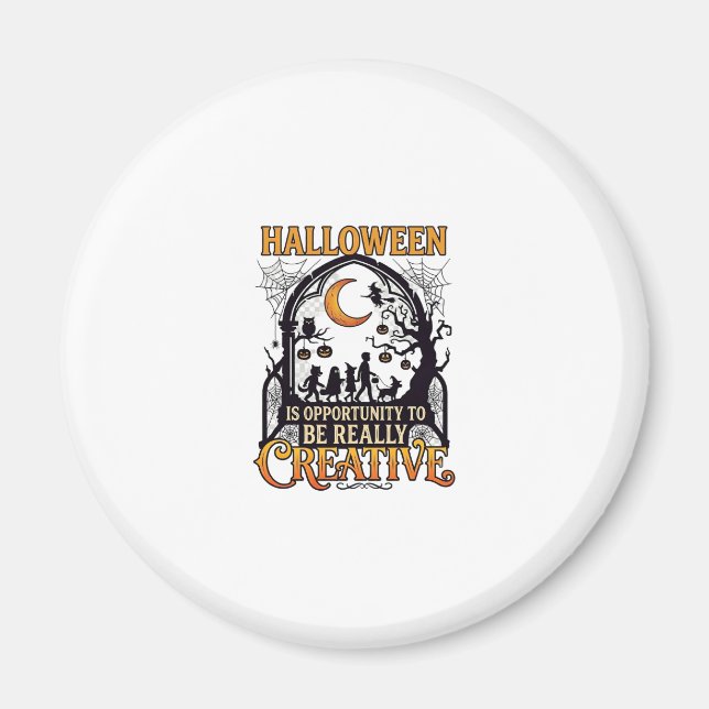 Imã Sombra Criativa de Crianças de Halloween Lua Cresc (Frente)