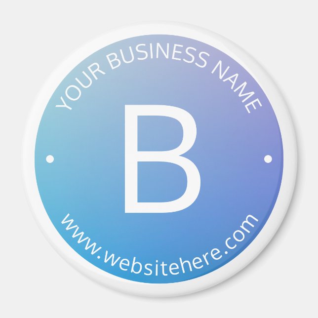 Imã Sombreado Azul e Roxo com Texto Editável (Frente)